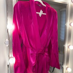 AKIRA Fuchsia Satin Robe